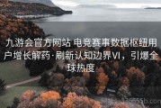 九游会官方网站 电竞赛事数据枢纽用户增长解药·刷新认知边界Ⅵ，引爆全球热度