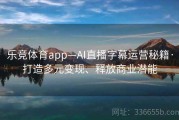 乐竞体育app—AI直播字幕运营秘籍·打造多元变现、释放商业潜能
