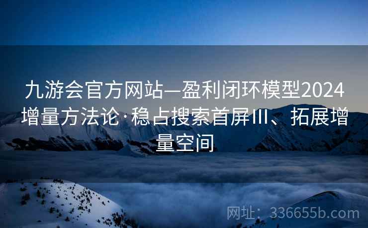 九游会官方网站—盈利闭环模型2024增量方法论·稳占搜索首屏Ⅲ、拓展增量空间
